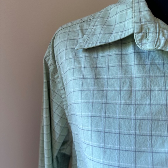 **L.L. BEAN* Green Plaid Long Sleeve Button Down Shirt Size Large - Picture 5 of 7